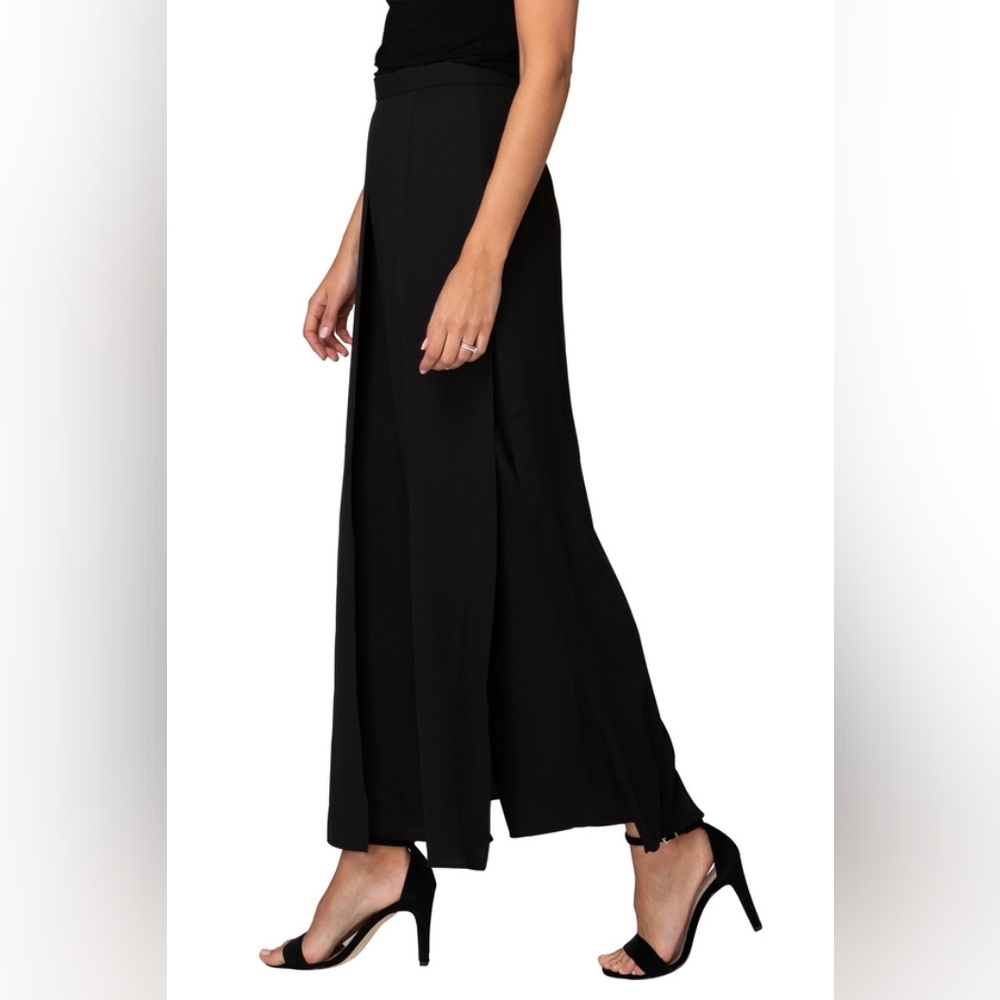 Joseph Robkoff Chiffon Deluxe Black Wide Leg Plus Size Pants Size 16 NWT - Picture 4 of 5